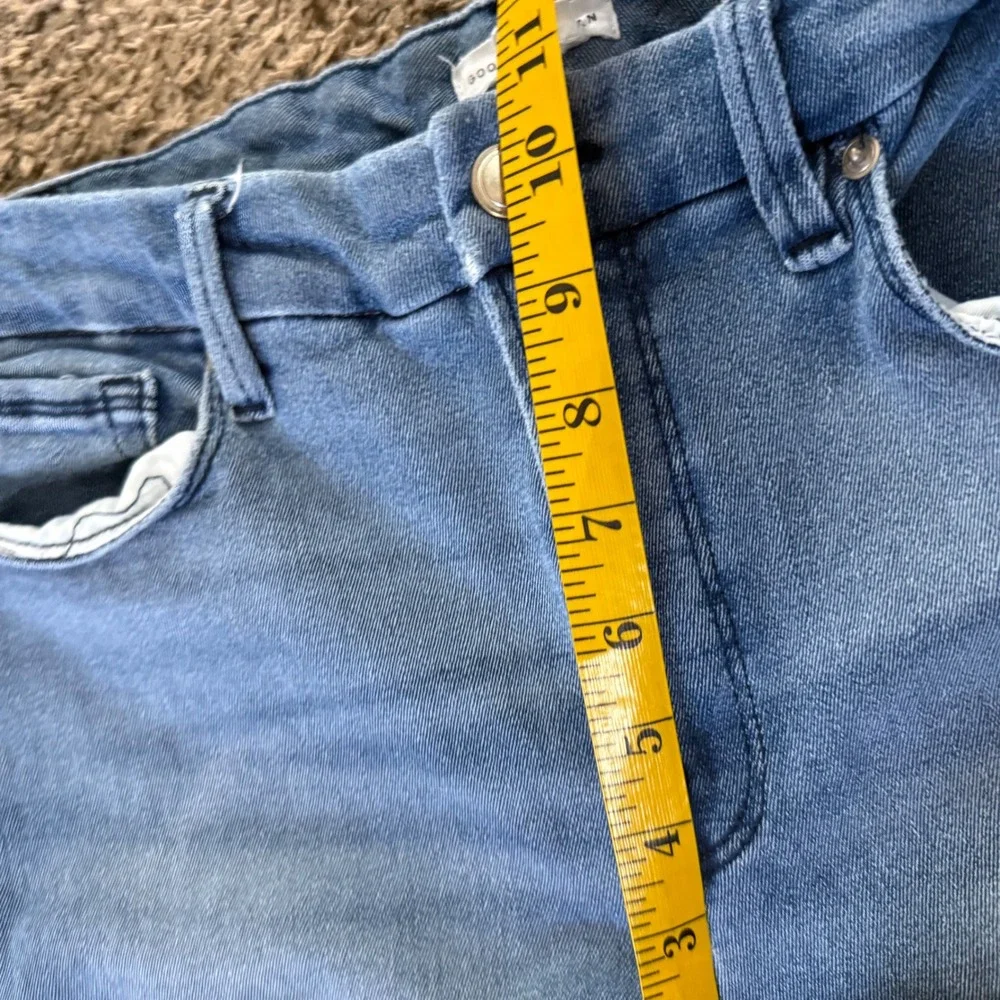 Good American Good Straight Jeans Womens Size 8 29‎  Frayed Hem Organic Cotton